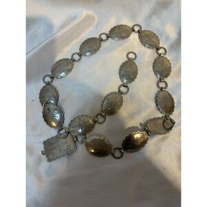 Vintage Metal Concho Link Style Belt 29" Long Silver Western Design